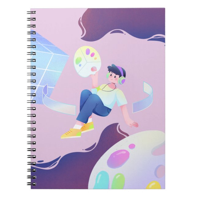 Creative Cartoon Notebook - Pastel Colors  (Front)