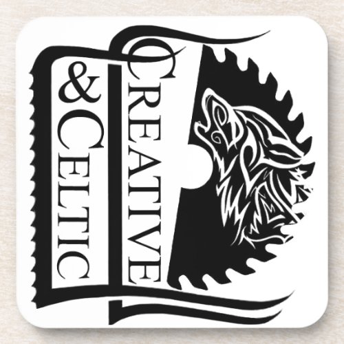 Creative  Celtic Logo Black and White Beverage Coaster
