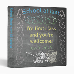 Creative Chalkboard School Illustration 3 Ring Binder