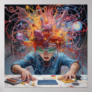 Creative Chaos - Colorful Messy Brain Poster