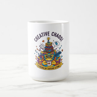 Creative Chaos" Funny Cat for Artists & Students Coffee Mug