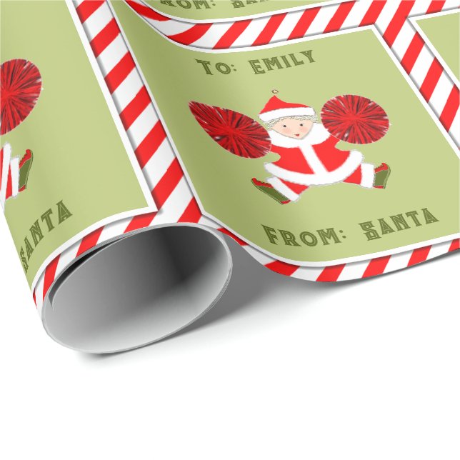 Creative Cheerleader Christmas Gift Wrapping Paper (Roll Corner)