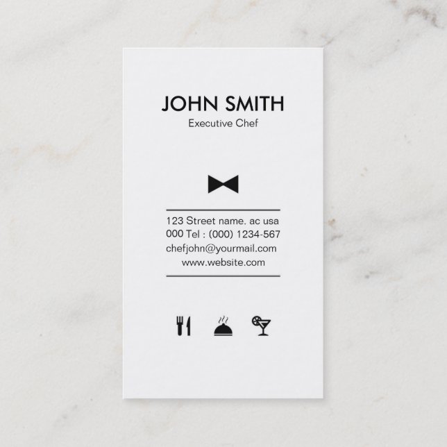 Creative Chef Business Card (Back)