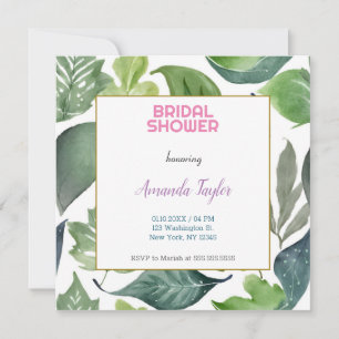 Creative Chic Floral Minimalist Bridal Shower Invitation
