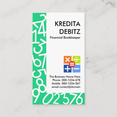 Creative Chic Numbers Frame Financial Business Card