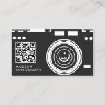 Creative &amp; Chic Photography Black Qr Code Business Card at Zazzle