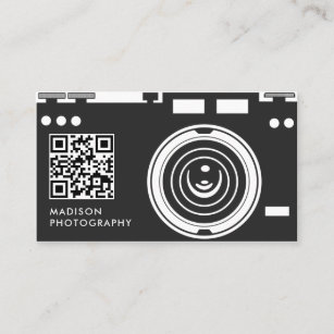 Creative & Chic Photography Black Qr Code Business Card