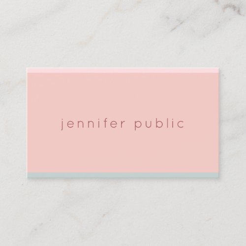 Creative Chic Pink Green Modern Simple Template Business Card