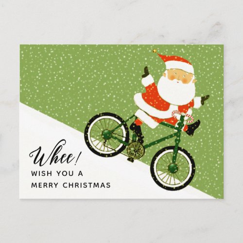 Creative Christmas Cycling Holiday Postcard