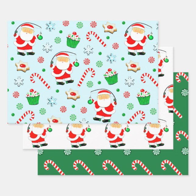 Creative Christmas Fishing Gift Wrapping Paper Sheets (Set)
