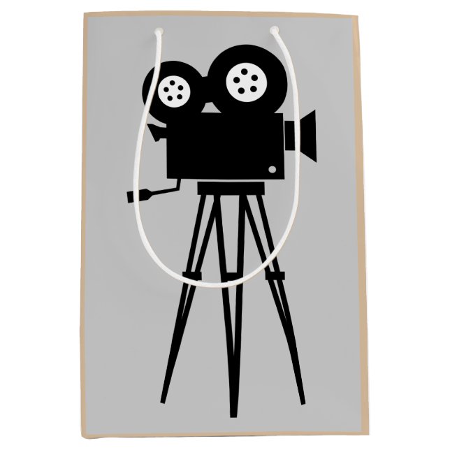 CREATIVE CINE CAMERA AND TRIPOD DESIGN MEDIUM GIFT BAG (Front)
