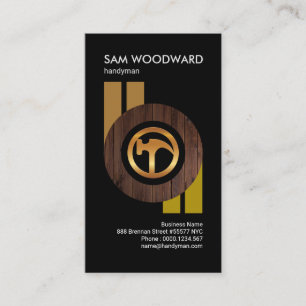 Creative Circular Wood Panel Handyman Business Card