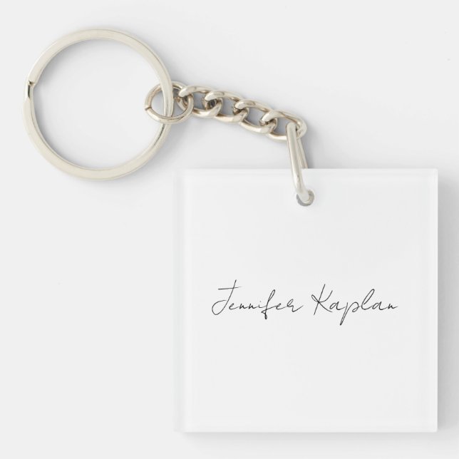 Creative Classical White Minimalist Professional Keychain (Front)