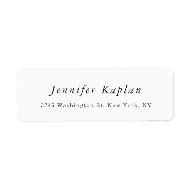 Creative Classical White Minimalist Professional Label (Front)