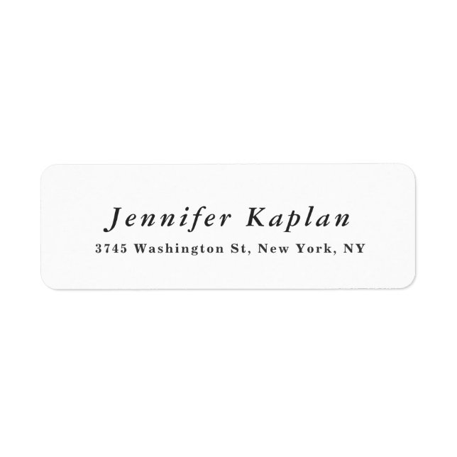 Creative Classical White Minimalist Professional Label (Front)