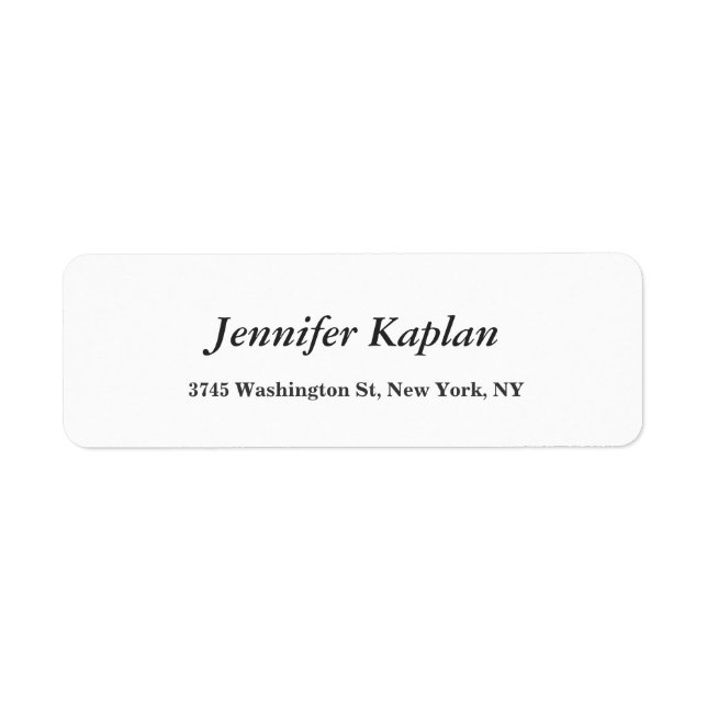 Creative Classical White Minimalist Professional Label (Front)