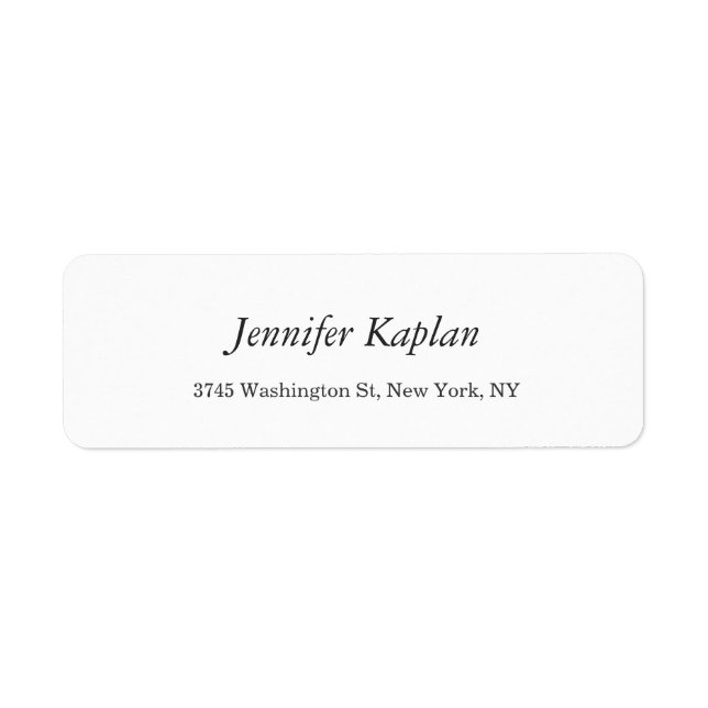 Creative Classical White Minimalist Professional Label (Front)