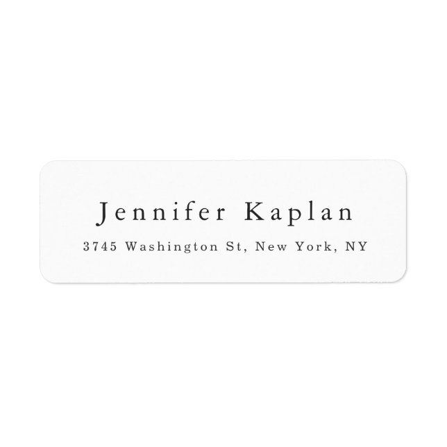 Creative Classical White Minimalist Professional Label (Front)