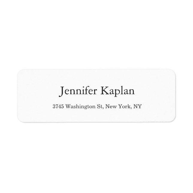 Creative Classical White Minimalist Professional Label (Front)