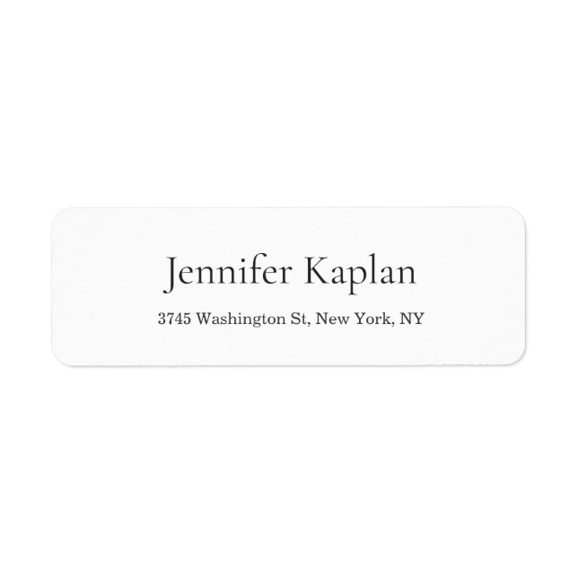 Creative Classical White Minimalist Professional Label (Front)