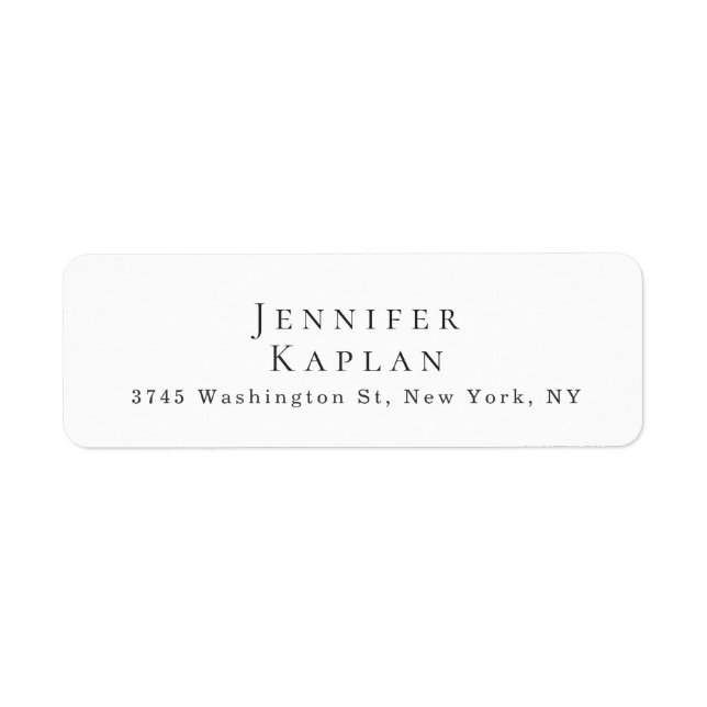 Creative Classical White Minimalist Professional Label (Front)