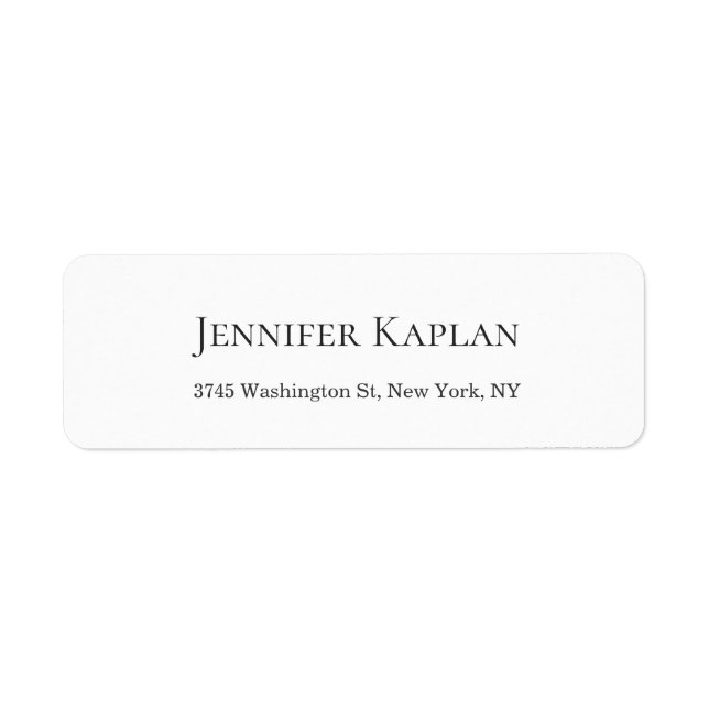 Creative Classical White Minimalist Professional Label (Front)
