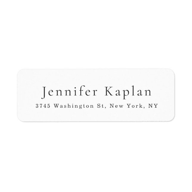 Creative Classical White Minimalist Professional Label (Front)