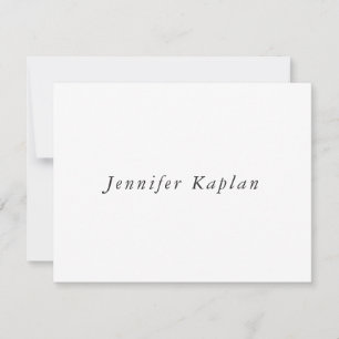 Creative Classical White Minimalist Professional Note Card