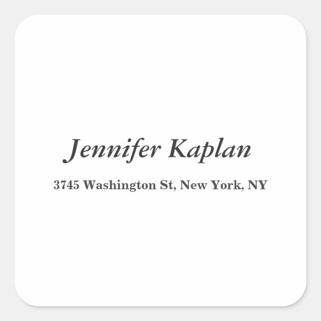 Creative Classical White Minimalist Professional Square Sticker (Front)