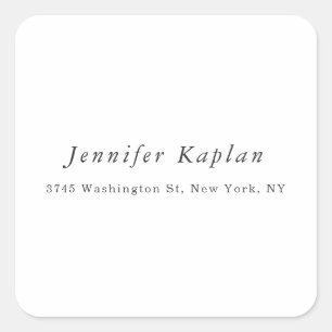 Creative Classical White Minimalist Professional Square Sticker
