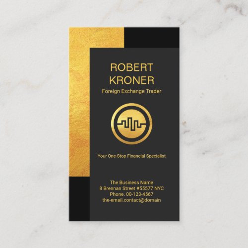 Creative Classy Gold Ingot Corner Forex Dealer Business Card
