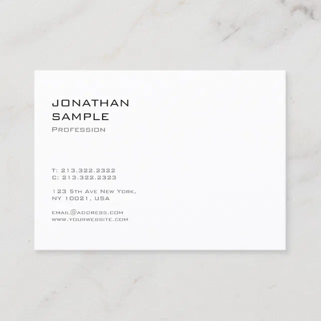 Creative Clean Design Modern Trendy Cool Plain Business Card | Zazzle