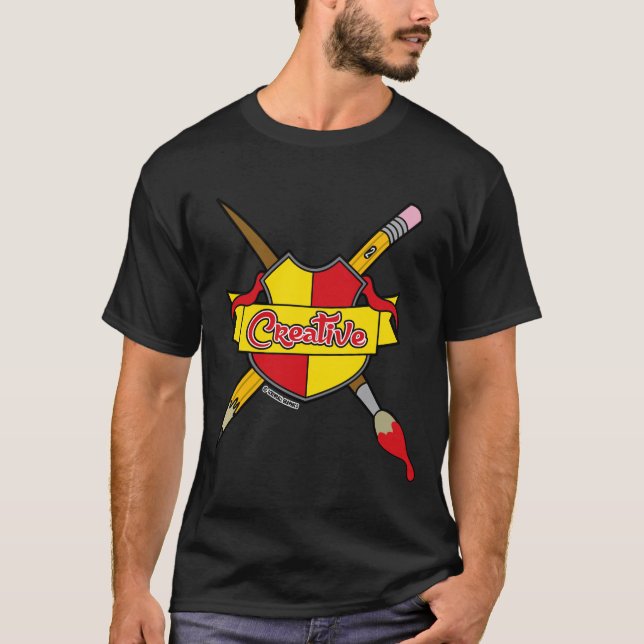Creative Coat of Arms Screwball Graphics T-Shirt (Front)