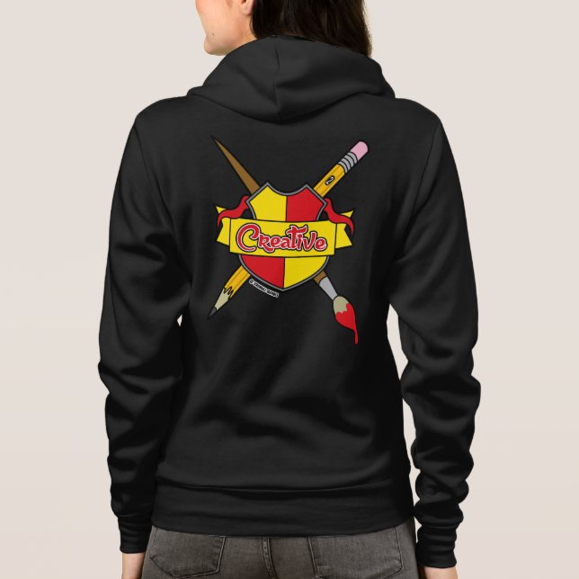 Creative Coat of Arms Screwball Graphics Zip-Up Hoodie (Back)