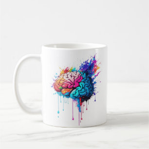 Creative Colorful Brain Splash Artwork Coffee Mug