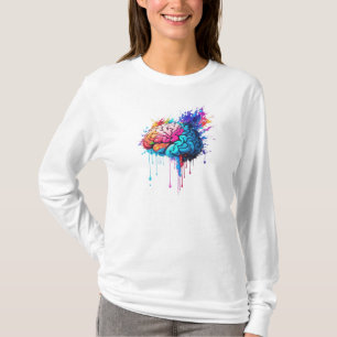 Creative Colorful Brain Splash Artwork T-Shirt