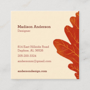 Creative Colorful Fall Oak Leaf Business Card