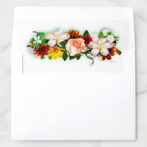 Creative Colorful Floral Trendy Watercolor Flowers Envelope Liner