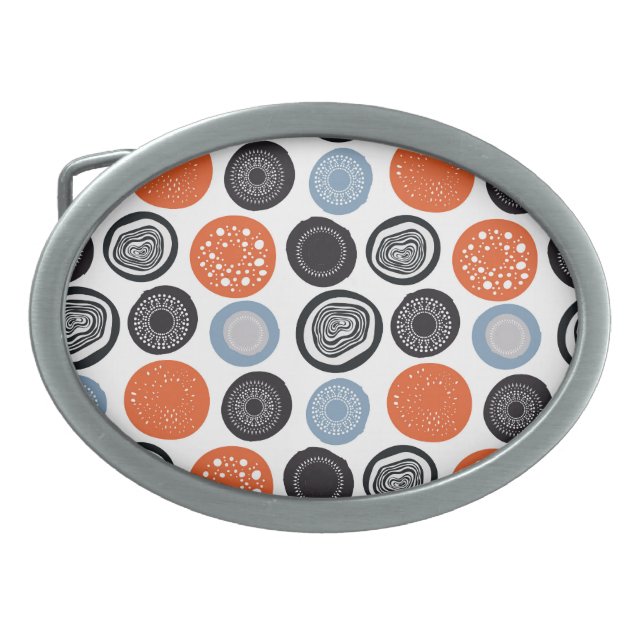 Creative, colorful geometric circle pattern. belt buckle (Front)