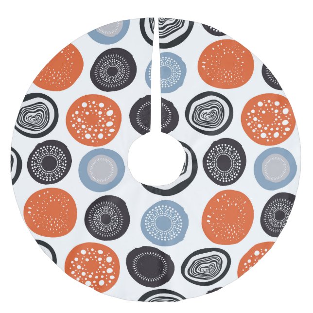 Creative, colorful geometric circle pattern. brushed polyester tree skirt (Front)