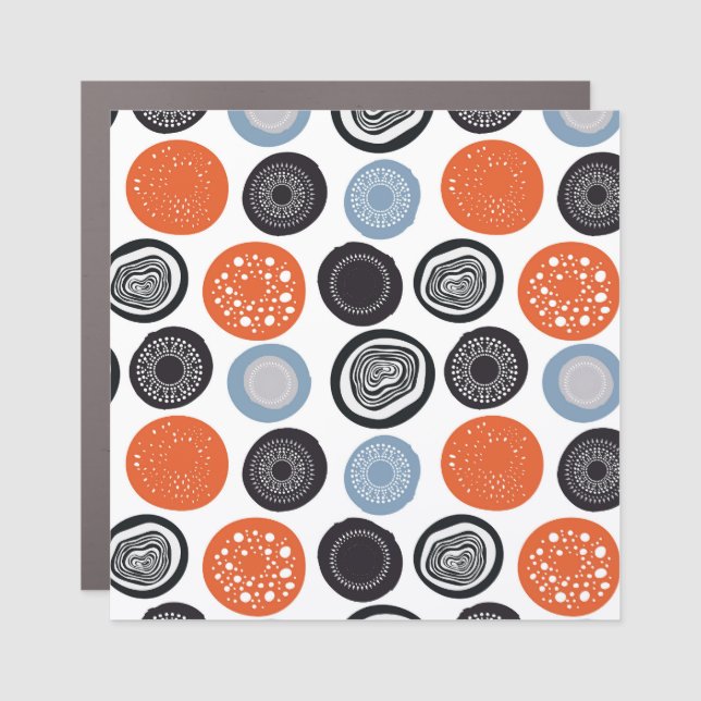Creative, colorful geometric circle pattern. car magnet (Front)