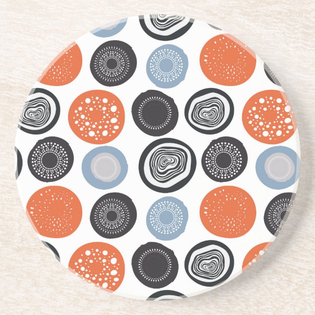 Creative, colorful geometric circle pattern. coaster (Front)