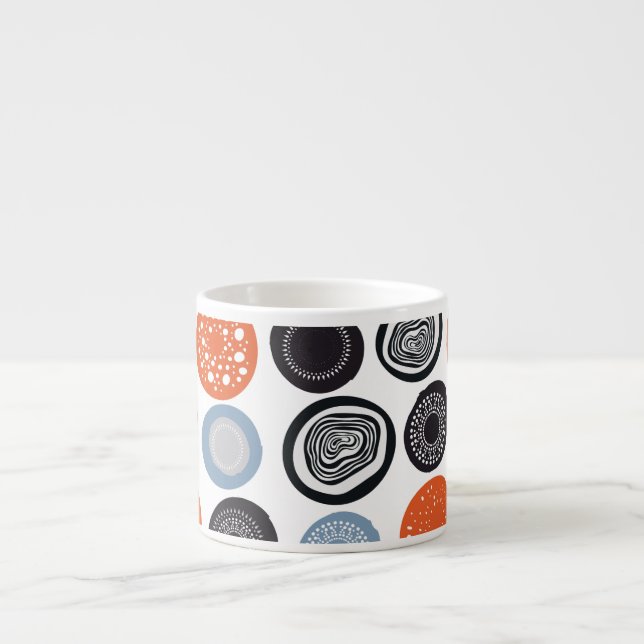 Creative, colorful geometric circle pattern. espresso cup (Front)