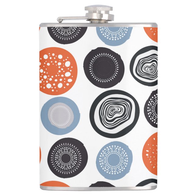 Creative, colorful geometric circle pattern. flask (Front)