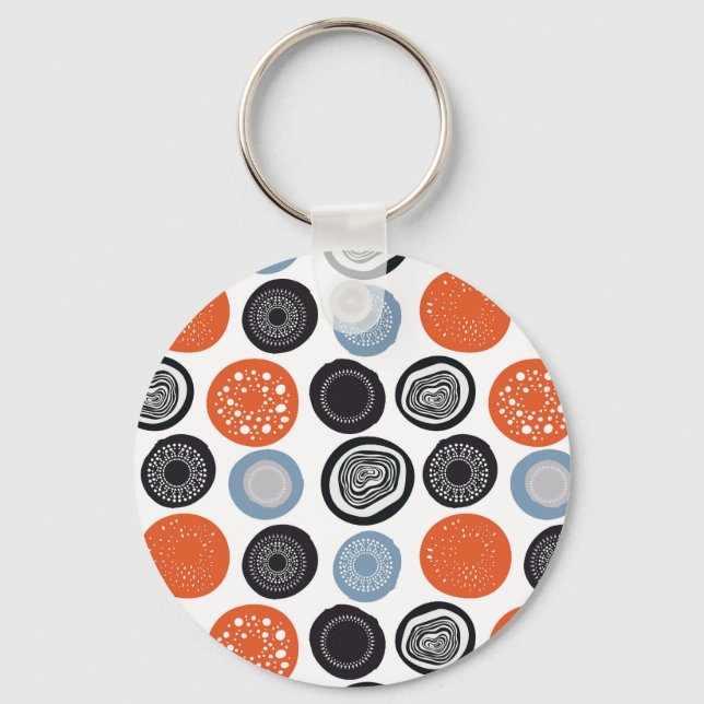 Creative, colorful geometric circle pattern. keychain (Front)
