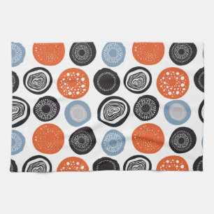 Creative, colorful geometric circle pattern. kitchen towel