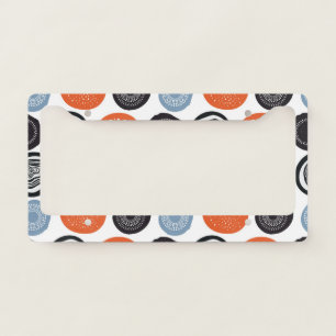 Creative, colorful geometric circle pattern. license plate frame