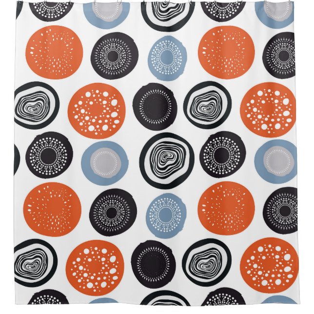 Creative, colorful geometric circle pattern. shower curtain (Front)