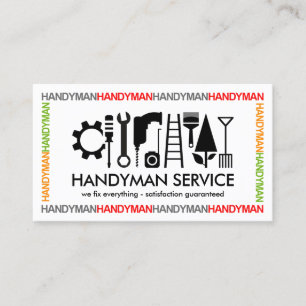 Creative Colorful HANDYMAN Border Frame Business Card