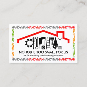 Creative Colorful Handyman Caption Frame Business Card